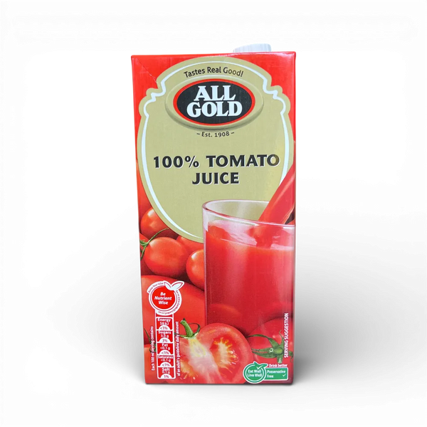 All Gold Tomato Juice 1 litre carton with rich, preservative-free tomato juice from South Africa