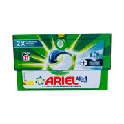 Front of Ariel All-in-1 Washing Pods 21-pack with Oxi-Stain Fighters