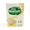 Nestlé Nestum Banana Baby Cereal box, 200g, for infants aged 6-12 months.