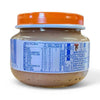 Baby food jar with banana puree, 80ml, featuring nutritional information and orange lid.