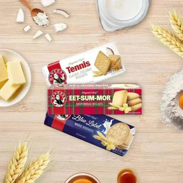 Pack of 12 Bakers Eet-Sum-Mor shortbread biscuits in 200g packaging
