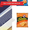 Mini Cheddars bacon flavored snack pack near laptop.