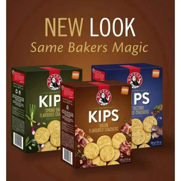 Bakers Pyotts Kips 200g biltong flavoured crunchy crackers pack