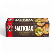 Bakers Salticrax Black Pepper Crackers 200g pack with slow-baked crispy texture and black pepper flavor