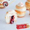 Bakers Strawberry Whirls 200g pack with vibrant red swirl-shaped biscuits made with real strawberry juice.