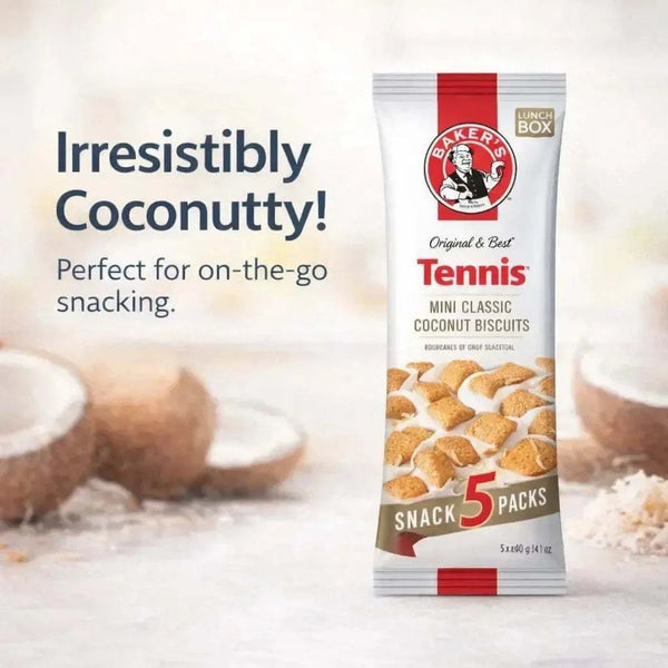Bakers Tennis Mini Classic Coconut Biscuits (Pack of 5) - 40g each * Facebook Ad