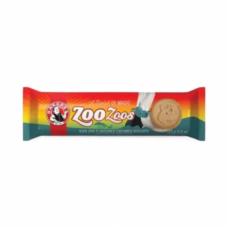 Bakers Zoo Zoos Cream Biscuits 125g package, featuring zoo-inspired cream biscuits.