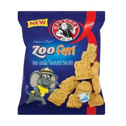 Bakers Zoofari mini plain vanilla flavoured biscuits 40g pack for school snacks