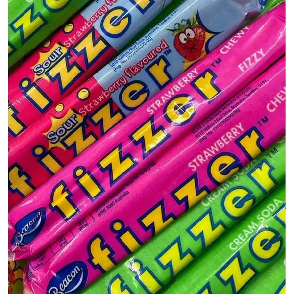 Beacon FIZZER Strawberry pack of 24 chewy, fizzy strawberry-flavored candies