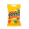 Beacon Jelly Tots Original 100gr pack with colorful fruity candy and mascot on yellow packaging.