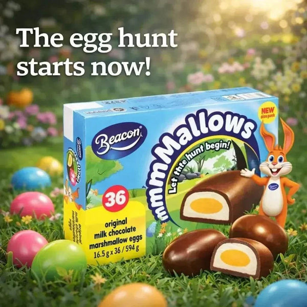 Beacon Marshmallow Easter Eggs with fluffy marshmallow center and creamy milk chocolate coating for Easter treats