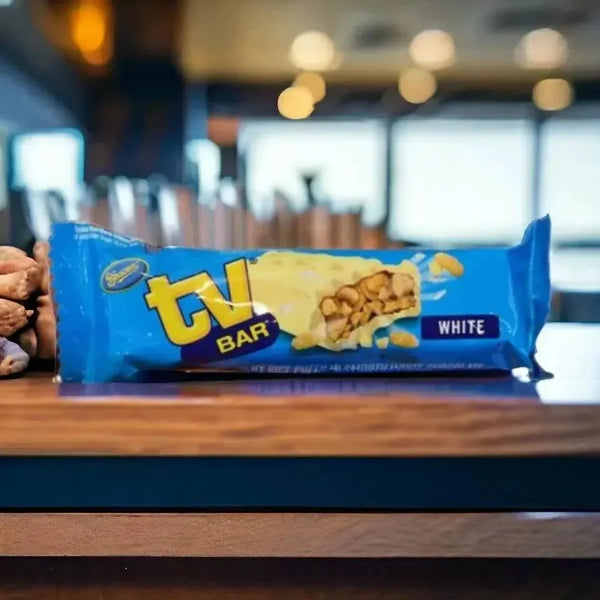 Beacon TV Bar white chocolate 47g creamy snack no artificial colors preservatives