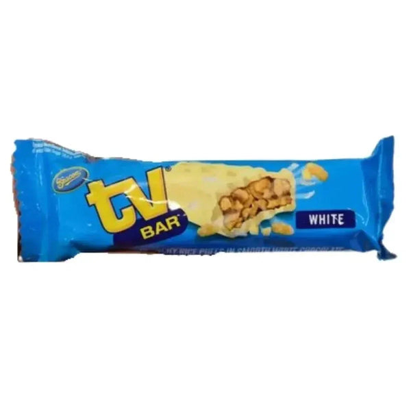 Beacon TV Bar white chocolate 47g creamy snack no artificial colors preservatives