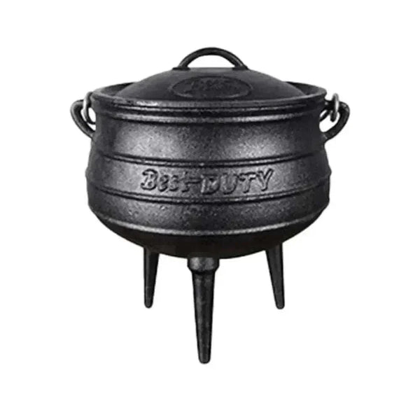 Best Duty Pot 3-Leg cast iron 3-liter outdoor cooking pot with lid and handle