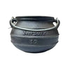 Best Duty Potjie cast iron flat pot with lid and handle, 1.7L capacity for traditional cooking over open fires