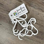 Pack of 10 white plastic biltong hooks for drying meat