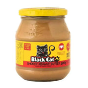Black Cat Peanut Butter smooth 400g jar with no sugar or salt, high protein snack