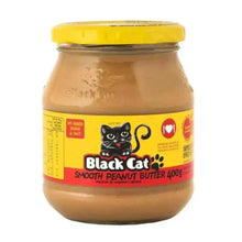 Black Cat Peanut Butter smooth 400g jar with no sugar or salt, high protein snack