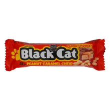 Black Cat Peanut Caramel Bar 56g with peanuts and caramel for a creamy crunchy snack