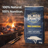 4kg bag of Black Granite Charcoal made from 100% natural hardwood for BBQ and braai use