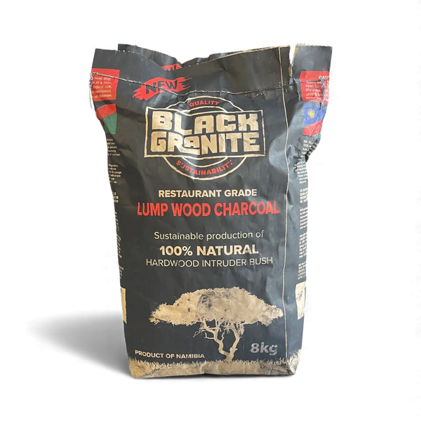 8kg bag of Black Granite natural hardwood lump wood charcoal for grilling and BBQ