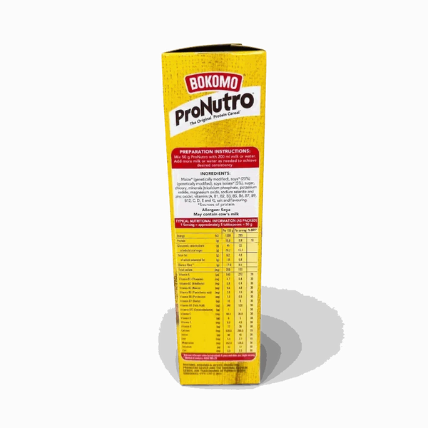 Bokomo ProNutro Banana flavored wheat-free protein cereal 500g pack