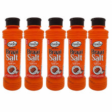 Pack of 5 Marina Original Braai Salt 400g shaker bottles with seasoned sea salt and spices for braaiing and grilling