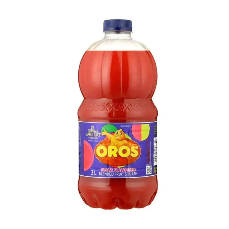 Brookes Oros Guava 2 litre concentrate bottle with fresh guava flavor and secure cap