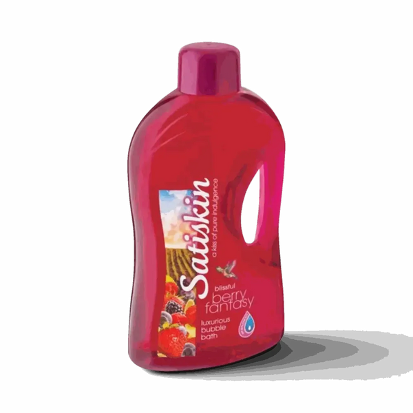 Satinskin Luxury Bubble Bath Berry Fantasy 2L bottle with berry-themed packaging