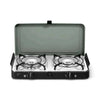 CADAC 2 Cook 3 Pro portable dual burner gas barbecue with flat and ribbed cooking plates for versatile outdoor cooking