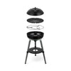 Portable CADAC Carri Chef 40 gas BBQ with dome, built-in thermometer, and carry bag.