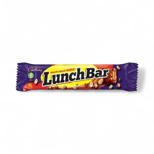 Cadbury Lunch Bar 48g with peanuts, caramel, crisped rice and milk chocolate snack bar