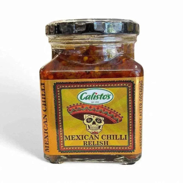 Calisto's Mexican Chilli Salsa 250ml bottle with spicy salsa and chili ingredients