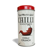 Cape Herb & Spice Chilli Crunch Seasoning 75g container with red lid featuring spicy chilli seasoning blend for enhancing food flavor