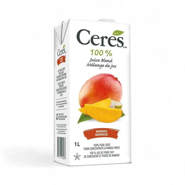 Ceres Mango Sensation 1 Litre Juice Box - 100% natural fruit blend, no added sugar, preservatives, gluten-free, vegan-friendly.