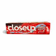 Closeup Deep Action Red Hot Toothpaste 125g tube with bold cinnamon flavor and deep cleaning action