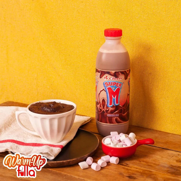 Clover Super M medium fat chocolate milk 300ml bottle with smooth creamy texture and rich chocolate flavor