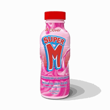 Clover Super M Strawberry flavoured milk 300ml front bottle