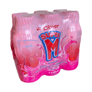 Clover Super M medium-fat strawberry milk 300ml pack of 6 bottles