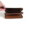 Cotton Road large PU leather wallet in kaki with pink heart and two zip compartments