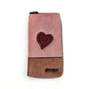 Cotton Road Large PU Leather wallet in pink and tan with zip compartments and coin purse