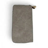 Grey Cotton Road Large Wallet in PU leather with embroidered red heart and dual zip compartments