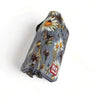 Cotton Road Large Wallet grey PVC with daisies and double zip compartments
