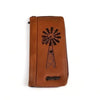 Cotton Road Large Wallet in kaki PU leather with embossed windmill design and double zip compartments