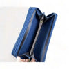 Cotton Road Large Wallet PU leather navy white stripes with zip compartments and card slots