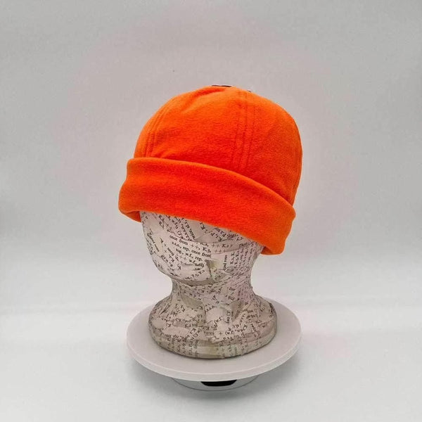 Orange Cotton Road Polar Fleece Beanie keeping head and ears warm