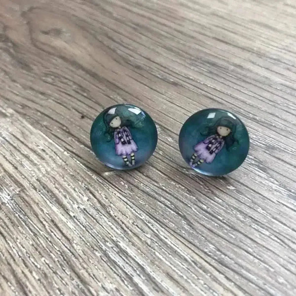 Various Girl Doll Earrings pairs, 15mm diameter, multiple options