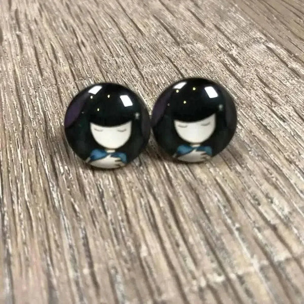 Various Girl Doll Earrings in 15mm diameter, sold in pairs