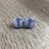 Grey and pink windmill design 15mm diameter earrings pair