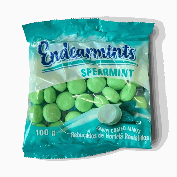 Endearmints Soft Candy Spearmint 100g pack with crunchy coating and soft chewy center for refreshing breath